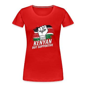 Pas kenyan mais favorable Kenya Flag Country - T-shirt bio Premium Femme - rouge - Devant - Mia (176cm)