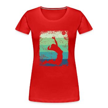 Volleyball Spieler Retro Beach Volleyball - Frauen Premium Bio T-Shirt - Rot - Vorne - Mia (176cm)