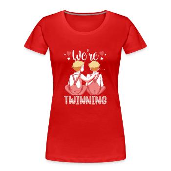 Gemini Humour Drôle Gémeaux Sarcastique - T-shirt bio Premium Femme - rouge - Devant - Mia (176cm)