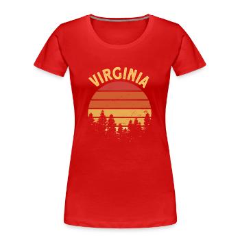 Virginia - Frauen Premium Bio T-Shirt - Rot - Vorne - Mia (176cm)