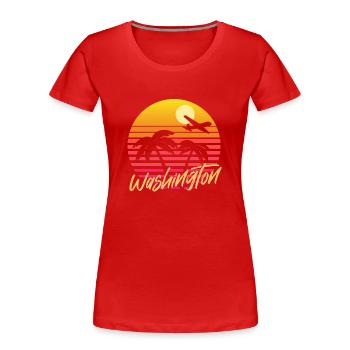 Washington - Frauen Premium Bio T-Shirt - Rot - Vorne - Mia (176cm)