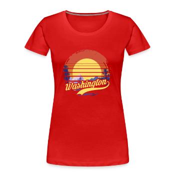 Washington - Frauen Premium Bio T-Shirt - Rot - Vorne - Mia (176cm)