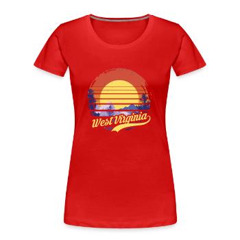 Virginie-Occidentale - T-shirt bio Premium Femme - rouge - Devant - Mia (176cm)