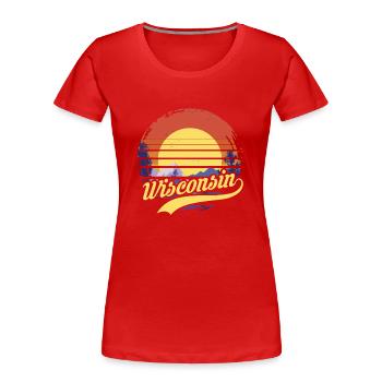 Wisconsin - T-shirt bio Premium Femme - rouge - Devant - Mia (176cm)