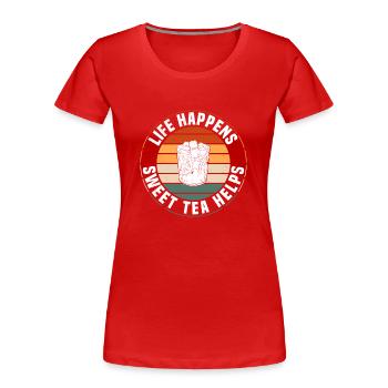 Grand dicton de thé sucré - T-shirt bio Premium Femme - rouge - Devant - Mia (176cm)