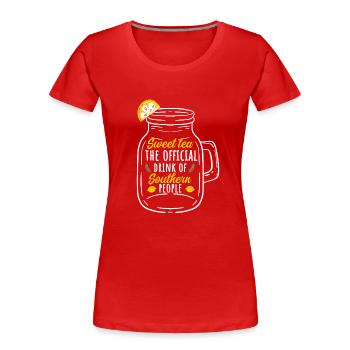 Jolie tenue en verre de thé pour les sudistes - T-shirt bio Premium Femme - rouge - Devant - Mia (176cm)