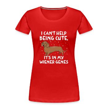 Je ne peux pas m’empêcher d’être mignonne c’est dans mes gènes de saucisse da - T-shirt bio Premium Femme - rouge - Devant - Mia (176cm)