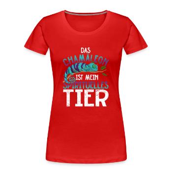 Chamäleons sind mein spirituelles Tier Chamäleon - Frauen Premium Bio T-Shirt - Rot - Vorne - Mia (176cm)