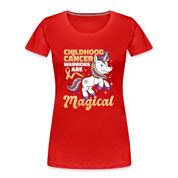 Krebskrieger im Kindesalter sind magisch - Frauen Premium Bio T-Shirt - Rot - Vorne - Mia (176cm)