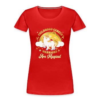 Krebskrieger im Kindesalter sind magisch - Frauen Premium Bio T-Shirt - Rot - Vorne - Mia (176cm)