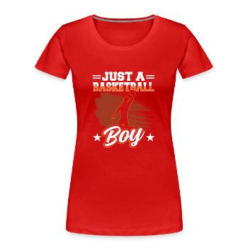 Nur Ein Basketball Junge Basketballspieler Team - Frauen Premium Bio T-Shirt - Rot - Vorne - Mia (176cm)