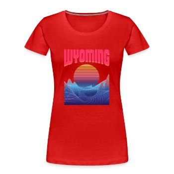 Wyoming - Frauen Premium Bio T-Shirt - Rot - Vorne - Mia (176cm)
