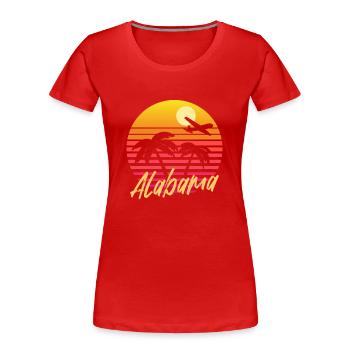 alabama - Frauen Premium Bio T-Shirt - Rot - Vorne - Mia (176cm)