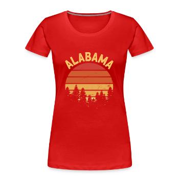 alabama - Frauen Premium Bio T-Shirt - Rot - Vorne - Mia (176cm)