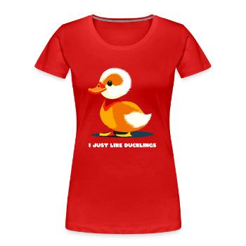 Entchen Cute süß niedlich - Frauen Premium Bio T-Shirt - Rot - Vorne - Mia (176cm)