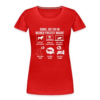 Löwe Löwen - Frauen Premium Bio T-Shirt - Rot - Vorne - Mia (176cm)