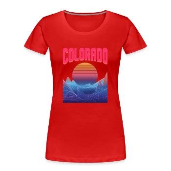 colorado - Frauen Premium Bio T-Shirt - Rot - Vorne - Mia (176cm)