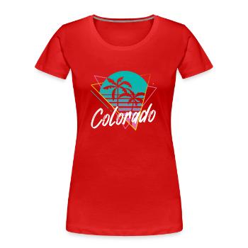 colorado - Frauen Premium Bio T-Shirt - Rot - Vorne - Mia (176cm)