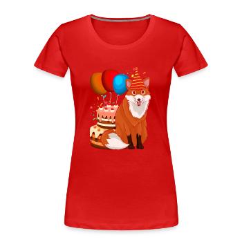 Tier Waldbewohner Geburtstagsfeier Geschenk Fuchs - Frauen Premium Bio T-Shirt - Rot - Vorne - Mia (176cm)