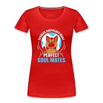 Deutsche Schäferhunde Perfekte Seelenverwandte Süß - Frauen Premium Bio T-Shirt - Rot - Vorne - Mia (176cm)