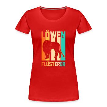 Löwe Löwen - Frauen Premium Bio T-Shirt - Rot - Vorne - Mia (176cm)