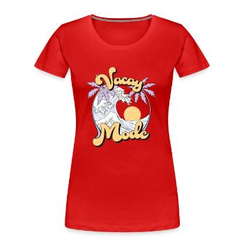 Vacay Mode Vacances d’été Palm Waves Rétro - T-shirt bio Premium Femme - rouge - Devant - Mia (176cm)