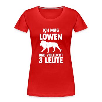 Löwe Löwen - Frauen Premium Bio T-Shirt - Rot - Vorne - Mia (176cm)