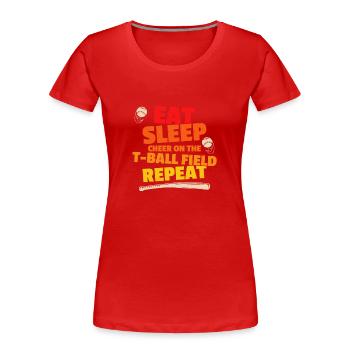 Teeball Tee Ball Tball Mom - Women's Premium Organic T-Shirt - red - Front - Mia (176cm)