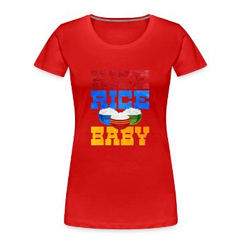 Rice - Women's Premium Organic T-Shirt - red - Front - Mia (176cm)
