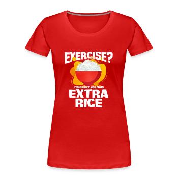 Rice - Women's Premium Organic T-Shirt - red - Front - Mia (176cm)