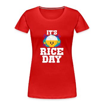 Rice - Women's Premium Organic T-Shirt - red - Front - Mia (176cm)