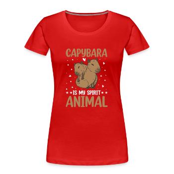 Capybara rongeur capybara capybara - T-shirt bio Premium Femme - rouge - Devant - Mia (176cm)