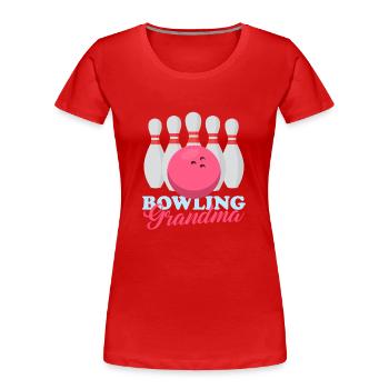 Bowling Grandma Bowlingspieler Bowlen Geschenk - Frauen Premium Bio T-Shirt - Rot - Vorne - Mia (176cm)