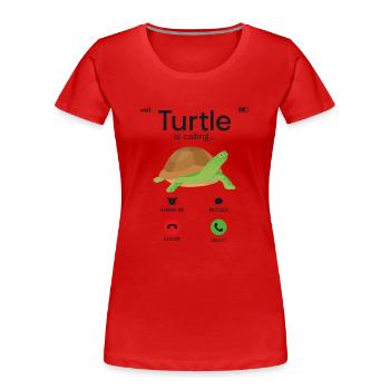 Sea Turtle Tortoise Phone Display - Frauen Premium Bio T-Shirt - Rot - Vorne - Mia (176cm)