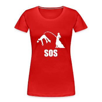 Junggesellenabschied Polterabend JGA Männer - Frauen Premium Bio T-Shirt - Rot - Vorne - Mia (176cm)