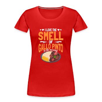 Odeur d’amour du Gallo Pinto Chef Chef Chef - T-shirt bio Premium Femme - rouge - Devant - Mia (176cm)