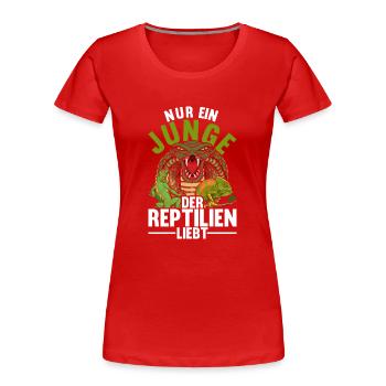 Kobra Chamäleon Gecko Jungen Geschenk Reptil - Frauen Premium Bio T-Shirt - Rot - Vorne - Mia (176cm)