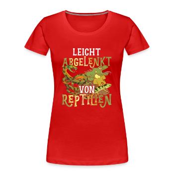 Schlange Gecko Waran Geschenk Lustiges Reptil - Frauen Premium Bio T-Shirt - Rot - Vorne - Mia (176cm)