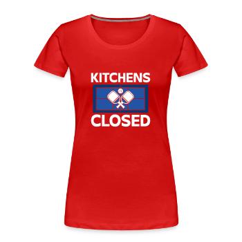 Pickle Ball Pickleball Cuisine - T-shirt bio Premium Femme - rouge - Devant - Mia (176cm)