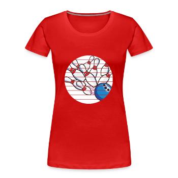 Bowling Club Bowling Club Bowling Club Bowling - T-shirt bio Premium Femme - rouge - Devant - Mia (176cm)