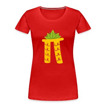 Pi comme ananas - T-shirt bio Premium Femme - rouge - Devant - Mia (176cm)