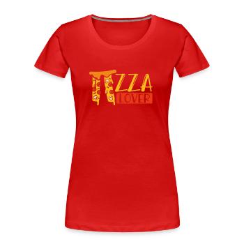 Amateurs de pizza mathématique - T-shirt bio Premium Femme - rouge - Devant - Mia (176cm)