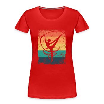 Gymnaste Gymnaste Gymnastique Rythmique Rétro - T-shirt bio Premium Femme - rouge - Devant - Mia (176cm)