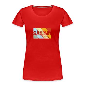 Sailing Retro - Women's Premium Organic T-Shirt - red - Front - Mia (176cm)