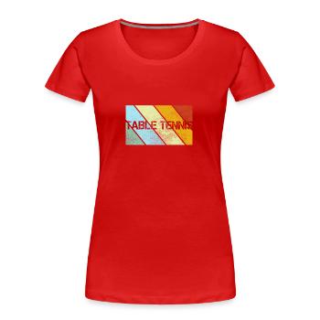 Tischtennis Retro - Frauen Premium Bio T-Shirt - Rot - Vorne - Mia (176cm)