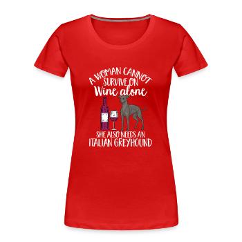 Italienischer Windspiel Windhund Hunde - Frauen Premium Bio T-Shirt - Rot - Vorne - Mia (176cm)