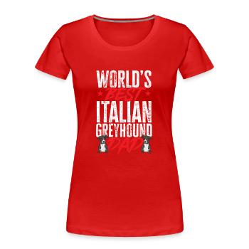 Italienischer Windspiel Windhund Hunde - Frauen Premium Bio T-Shirt - Rot - Vorne - Mia (176cm)
