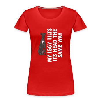Italienischer Windspiel Windhund Hunde - Frauen Premium Bio T-Shirt - Rot - Vorne - Mia (176cm)