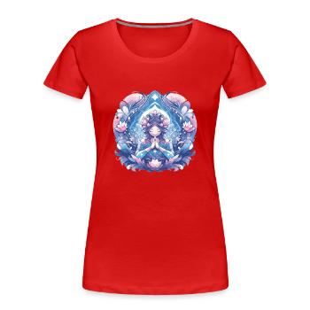 Méditation - T-shirt bio Premium Femme - rouge - Devant - Mia (176cm)