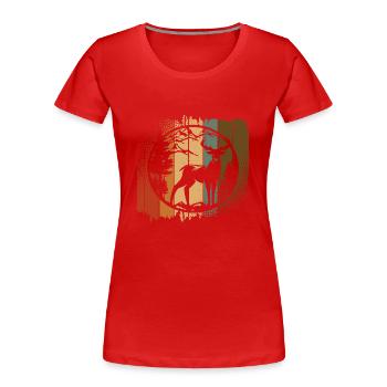 Deer Mountains Wilderness - Women's Premium Organic T-Shirt - red - Front - Mia (176cm)
